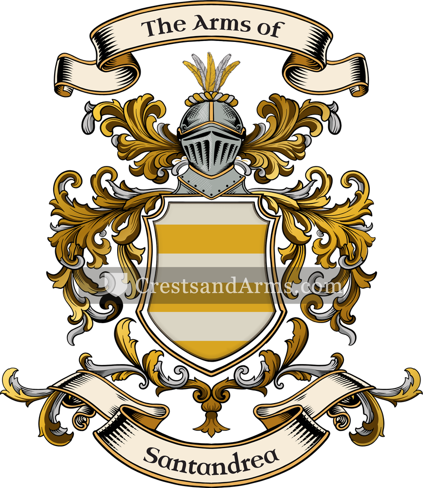 The Santandrea coat of arms, drawn from the recorded blazon