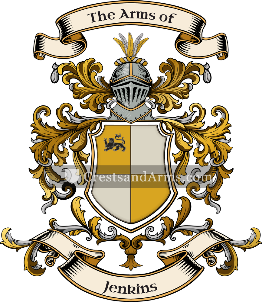 The Jenkins coat of arms, drawn from the recorded blazon