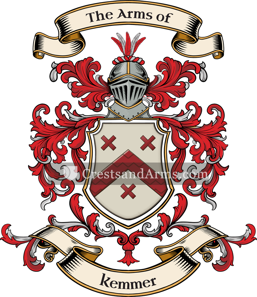 The Kemmer coat of arms, drawn from the recorded blazon