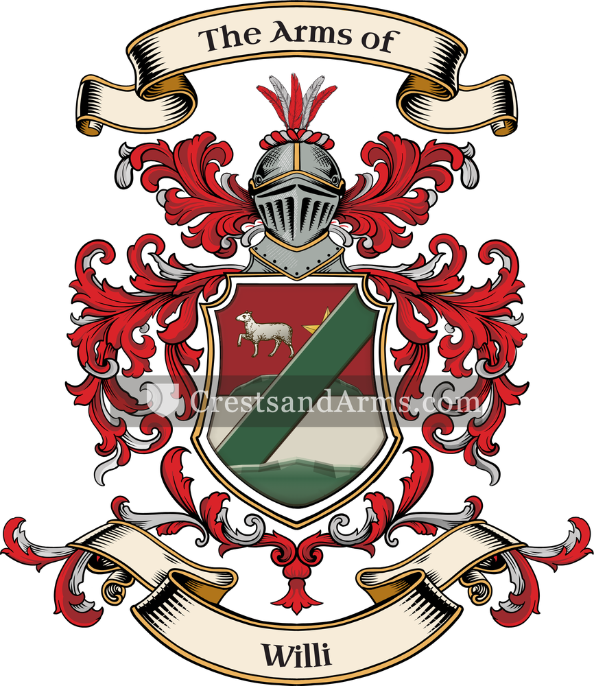 The Willi coat of arms, drawn from the recorded blazon