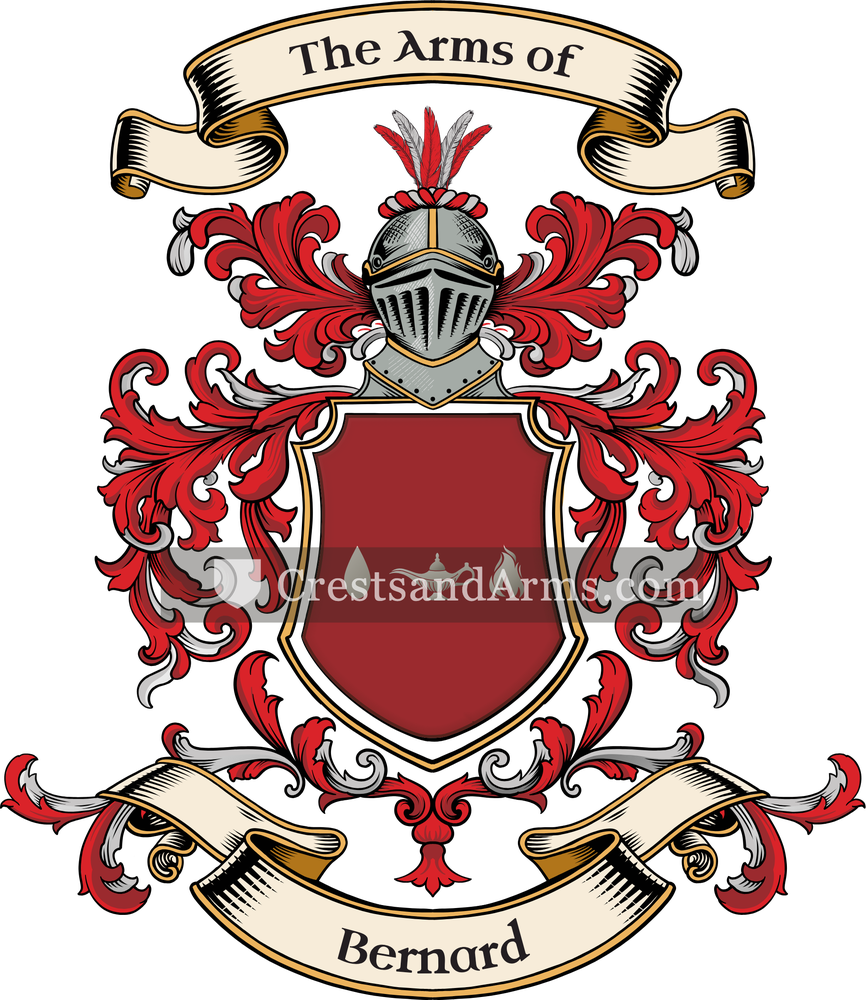 The Bernard coat of arms, drawn from the recorded blazon