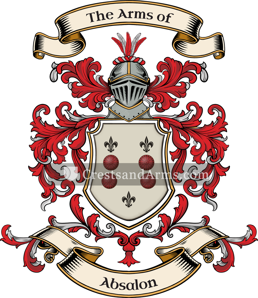 The Absalon coat of arms, drawn from the recorded blazon