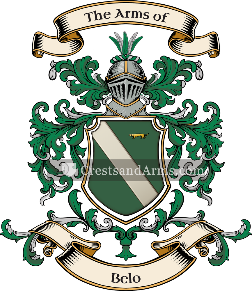 The Belo coat of arms, drawn from the recorded blazon