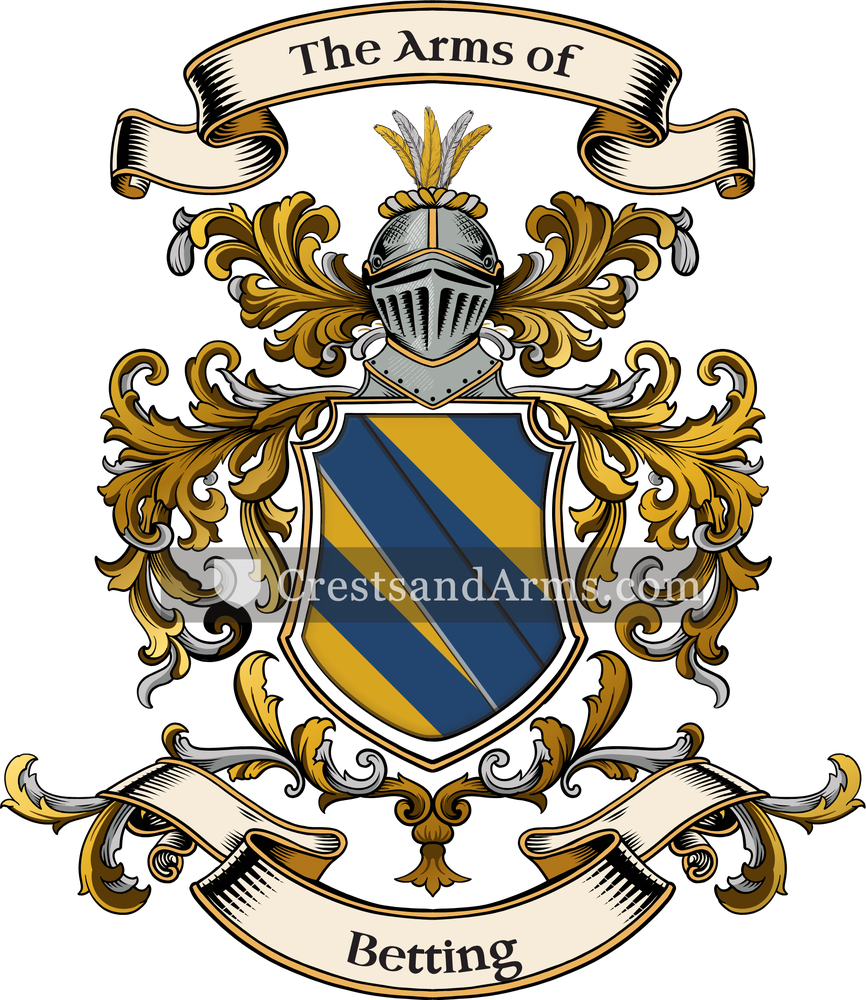 The Betting coat of arms, drawn from the recorded blazon