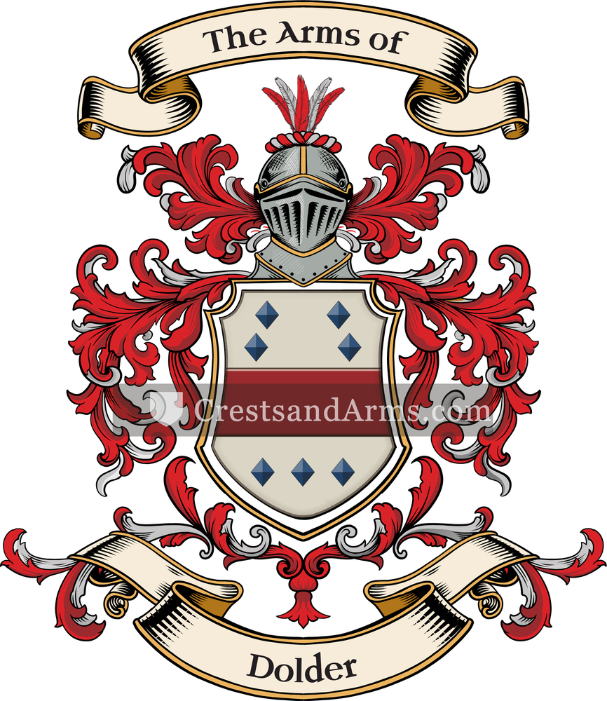 The Dolder coat of arms, drawn from the recorded blazon