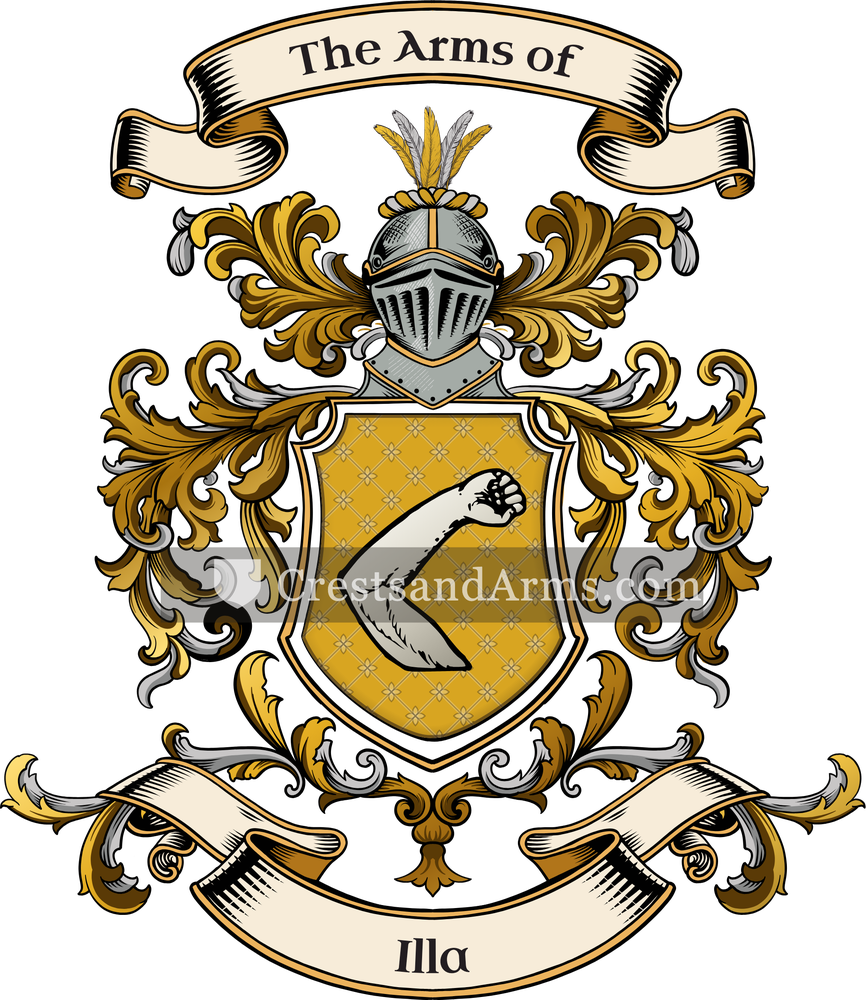 The Illa coat of arms, drawn from the recorded blazon