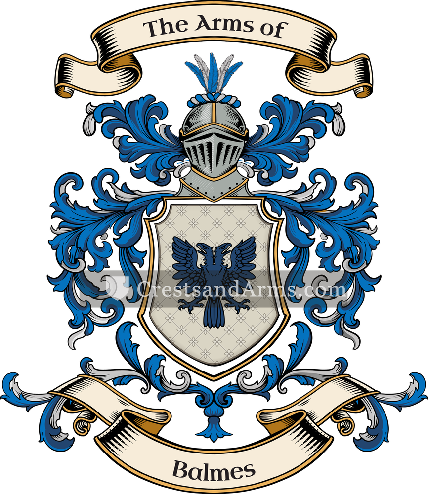 The Balmes coat of arms, drawn from the recorded blazon