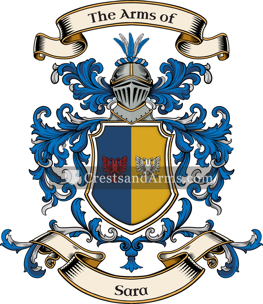 The Sara coat of arms, drawn from the recorded blazon