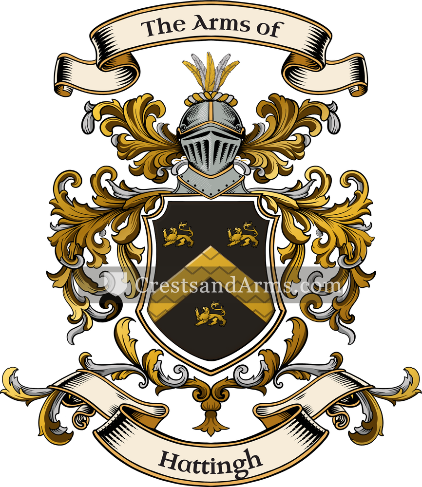 The Hattingh coat of arms, drawn from the recorded blazon