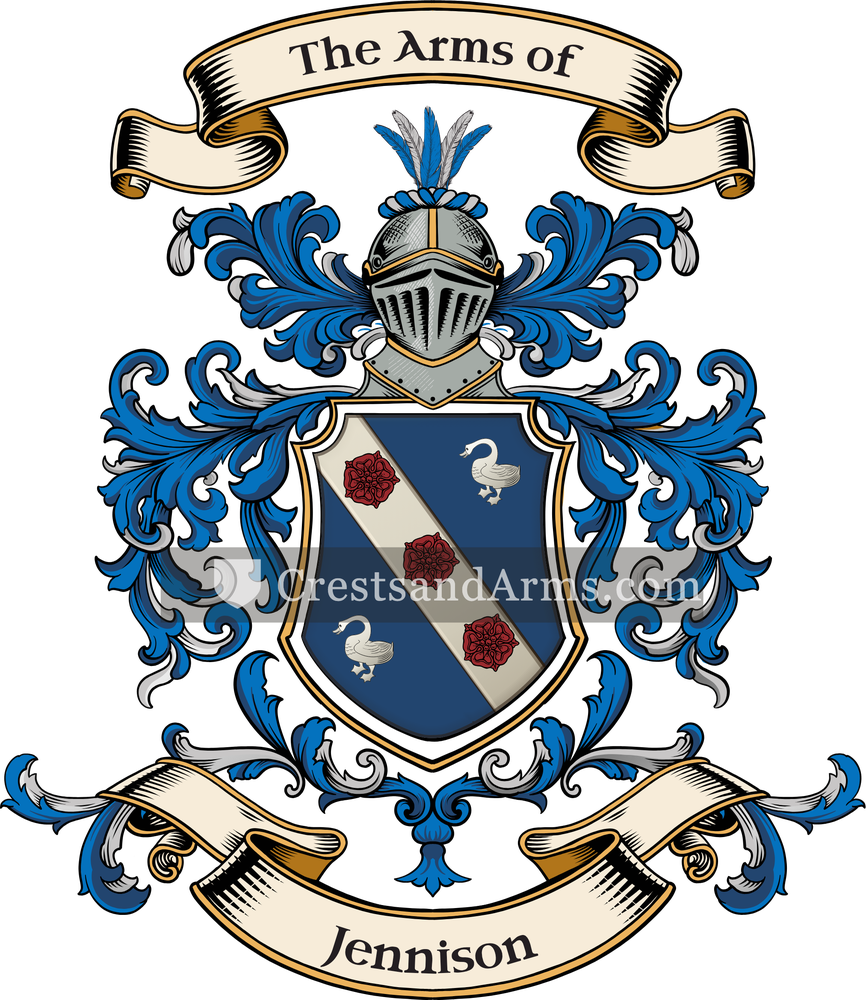 The Jennison coat of arms, drawn from the recorded blazon