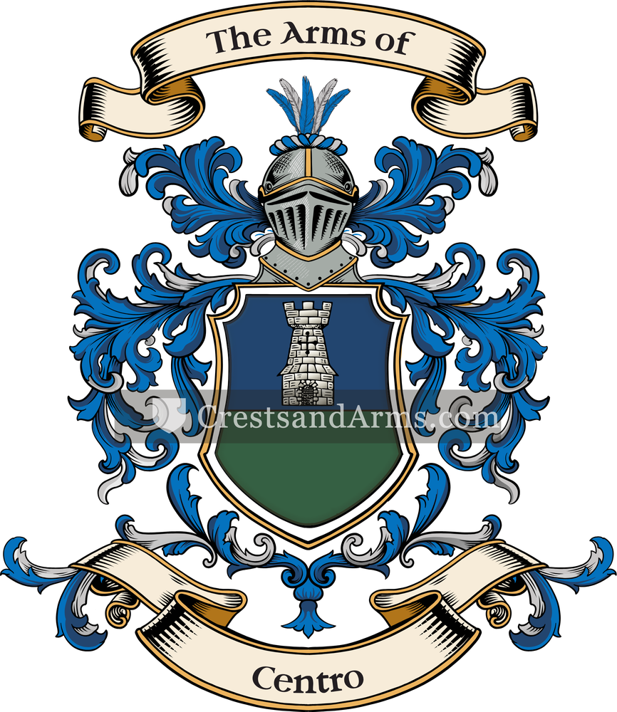 The Centro coat of arms, drawn from the recorded blazon