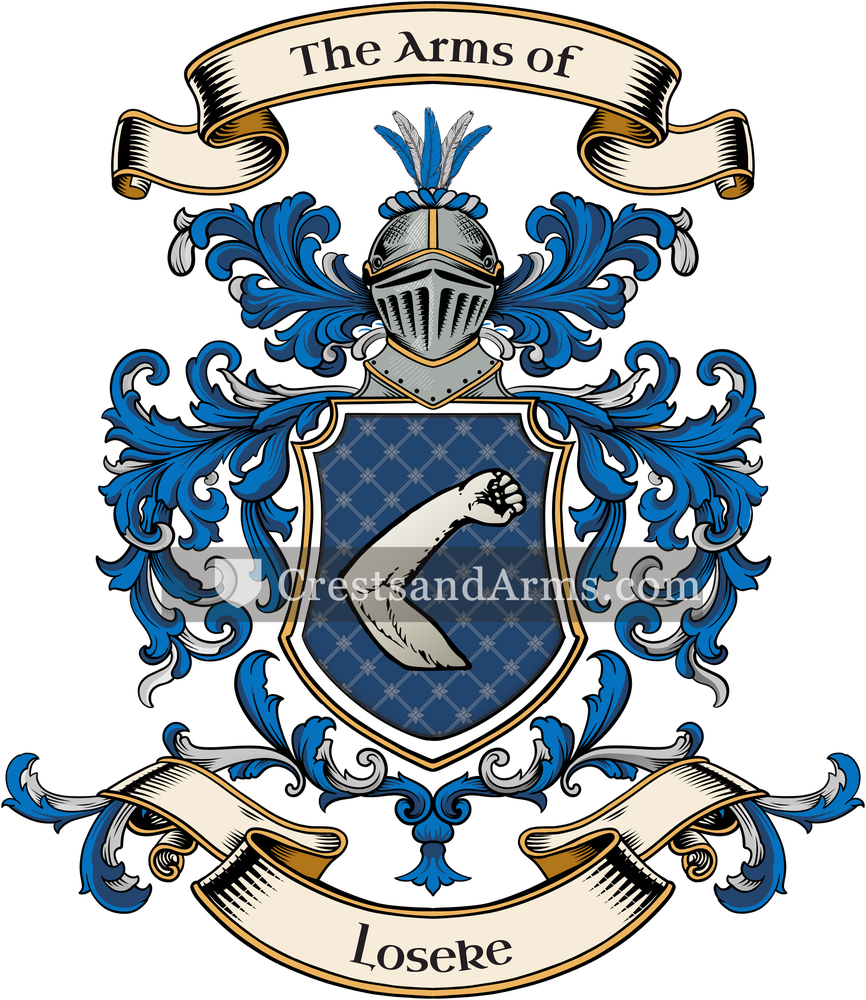 The Loseke coat of arms, drawn from the recorded blazon