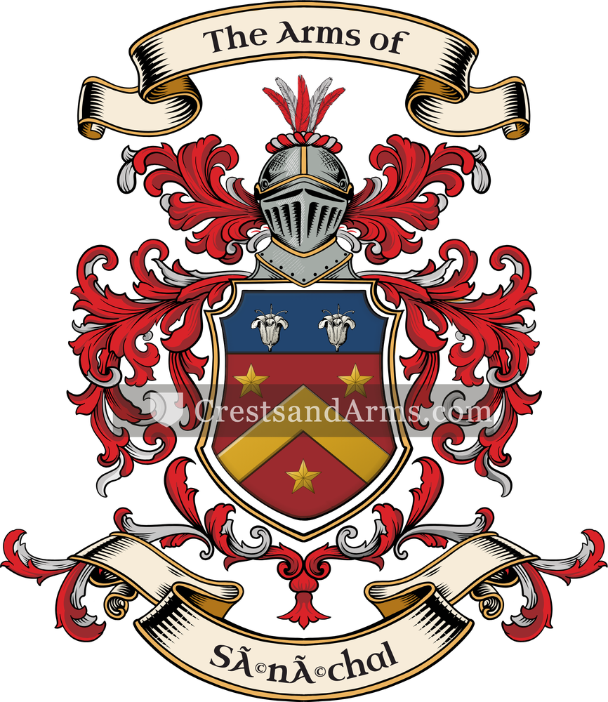 The Sénéchal coat of arms, drawn from the recorded blazon