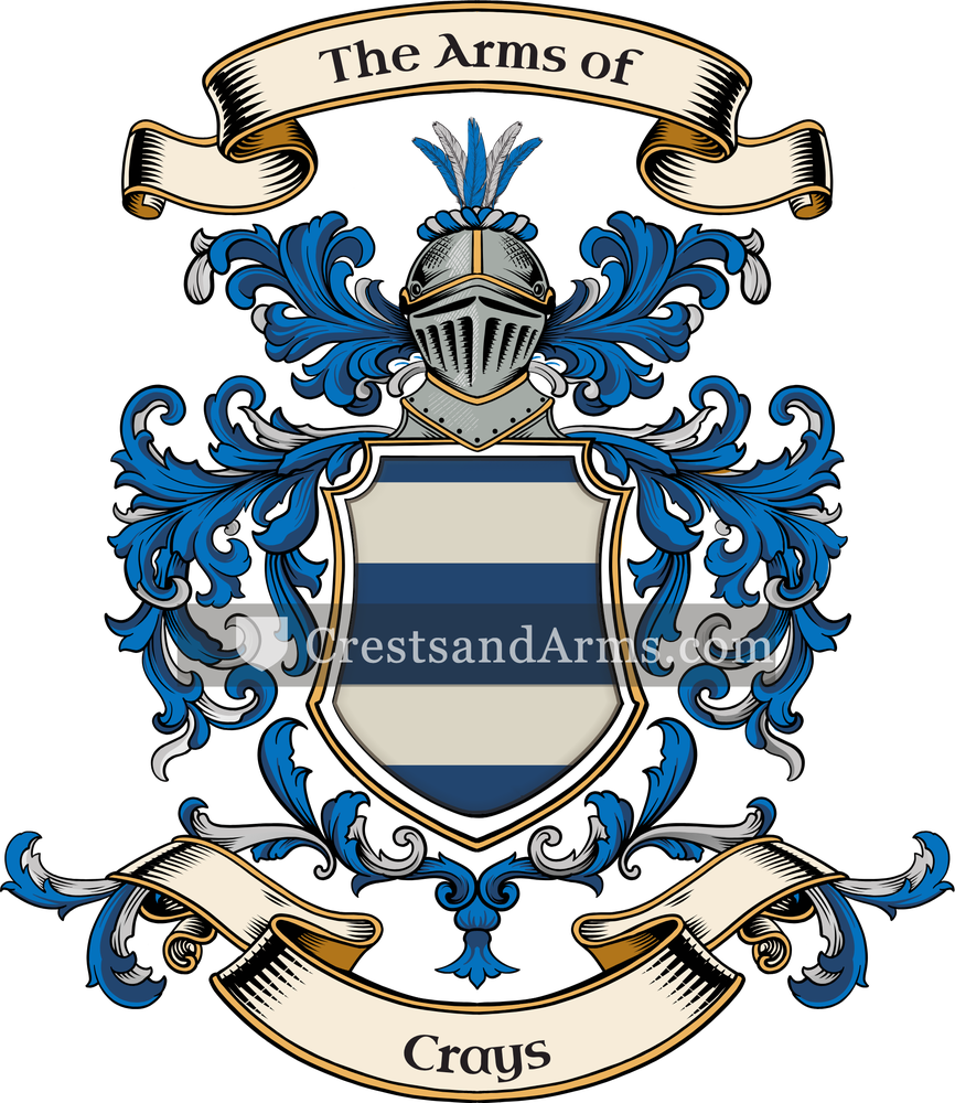 The Crays coat of arms, drawn from the recorded blazon