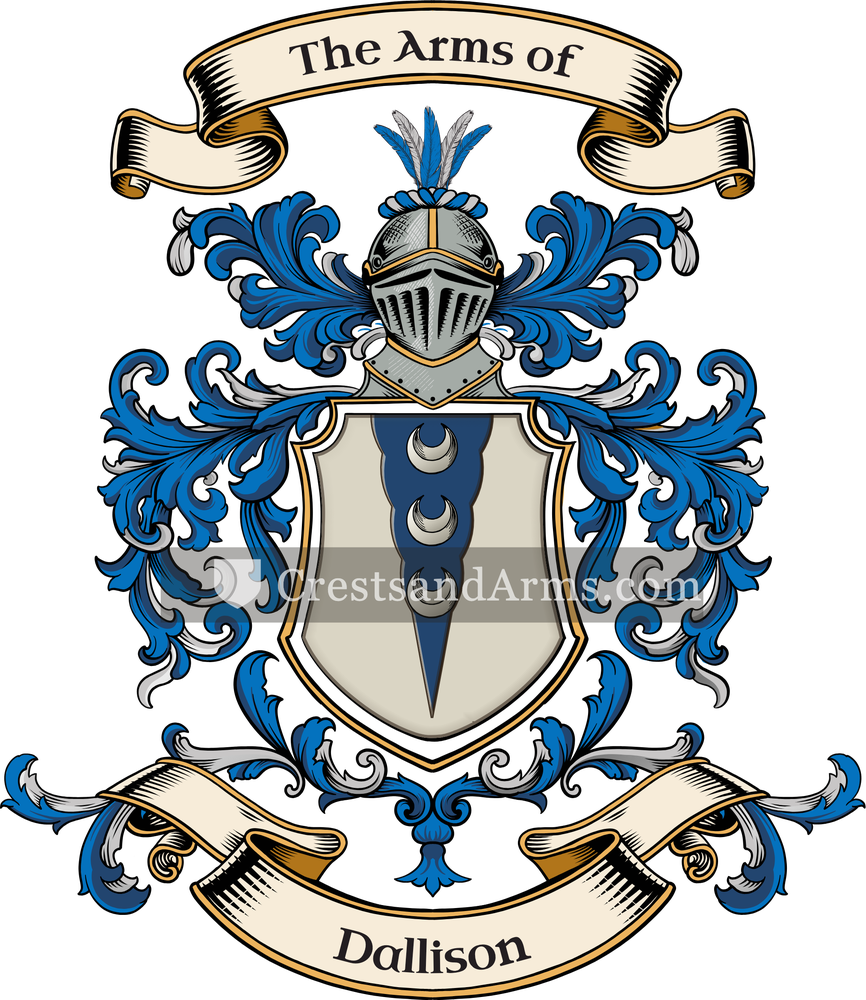 The Dallison coat of arms, drawn from the recorded blazon