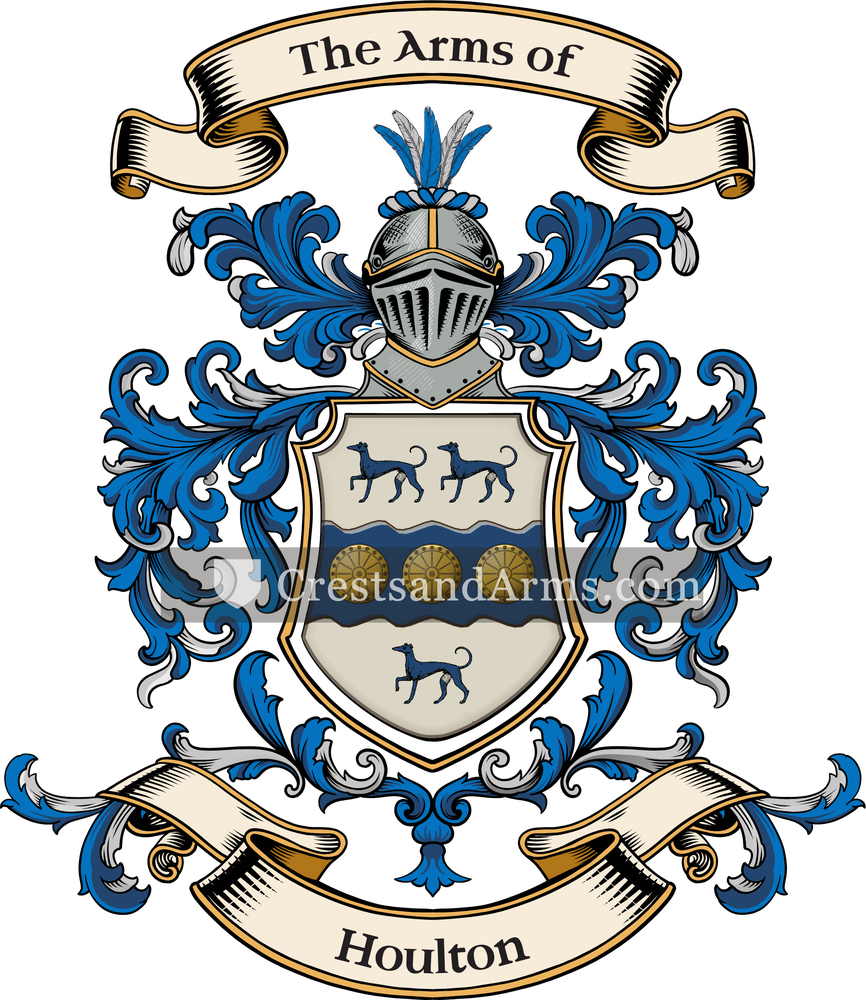 The Houlton coat of arms, drawn from the recorded blazon