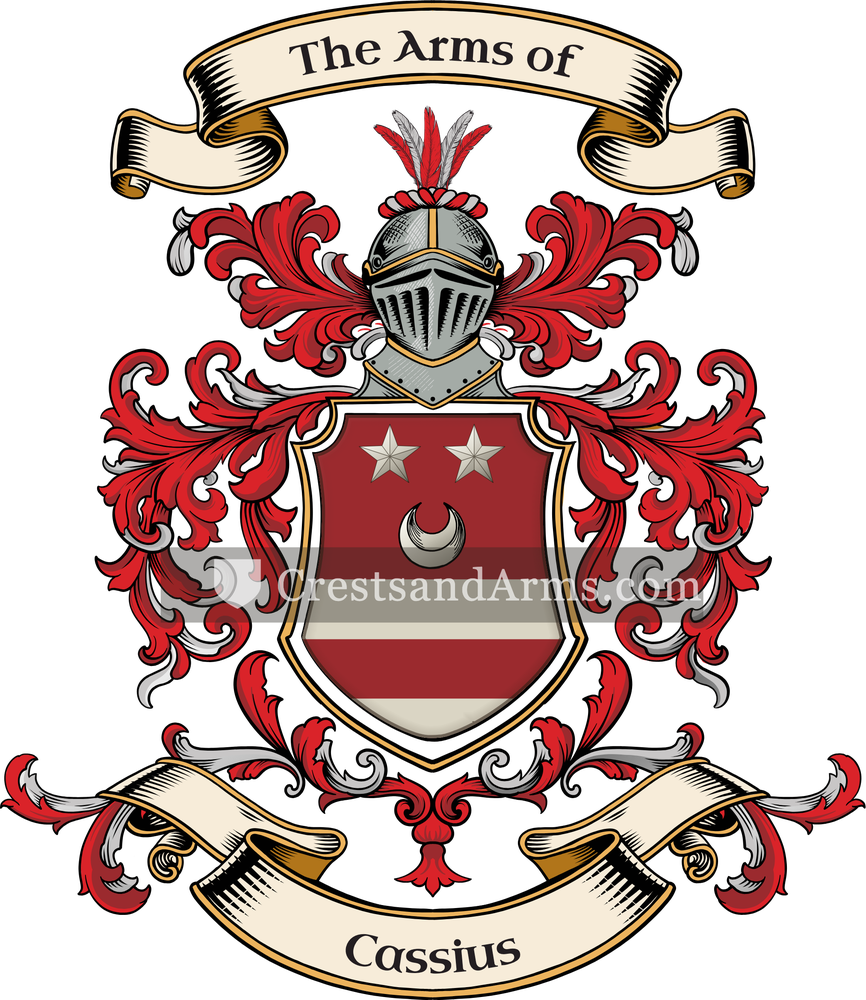 The Cassius coat of arms, drawn from the recorded blazon