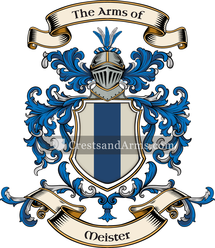The Meister coat of arms, drawn from the recorded blazon