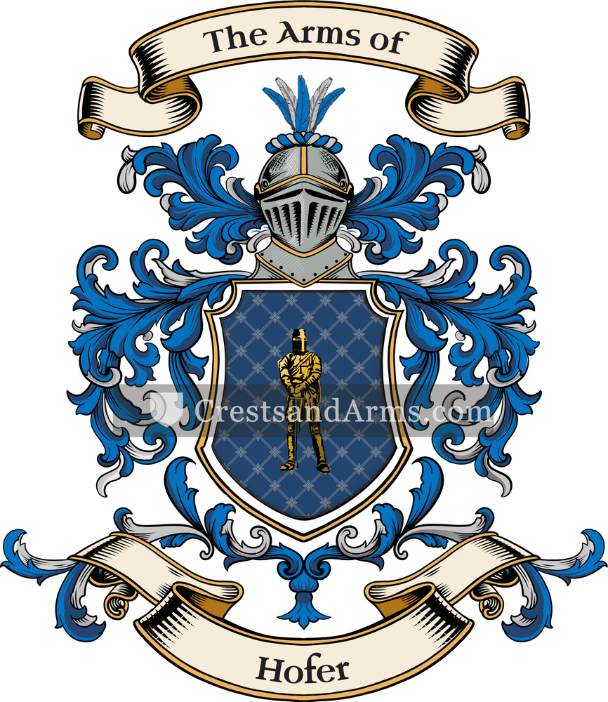The Hofer coat of arms, drawn from the recorded blazon