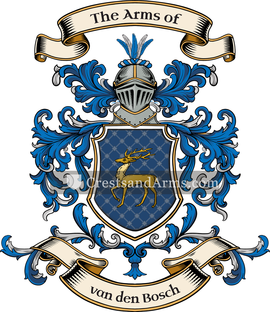 The van den Bosch coat of arms, drawn from the recorded blazon