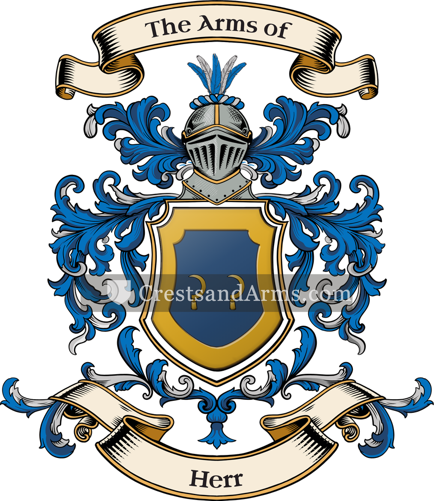 The Herr coat of arms, drawn from the recorded blazon