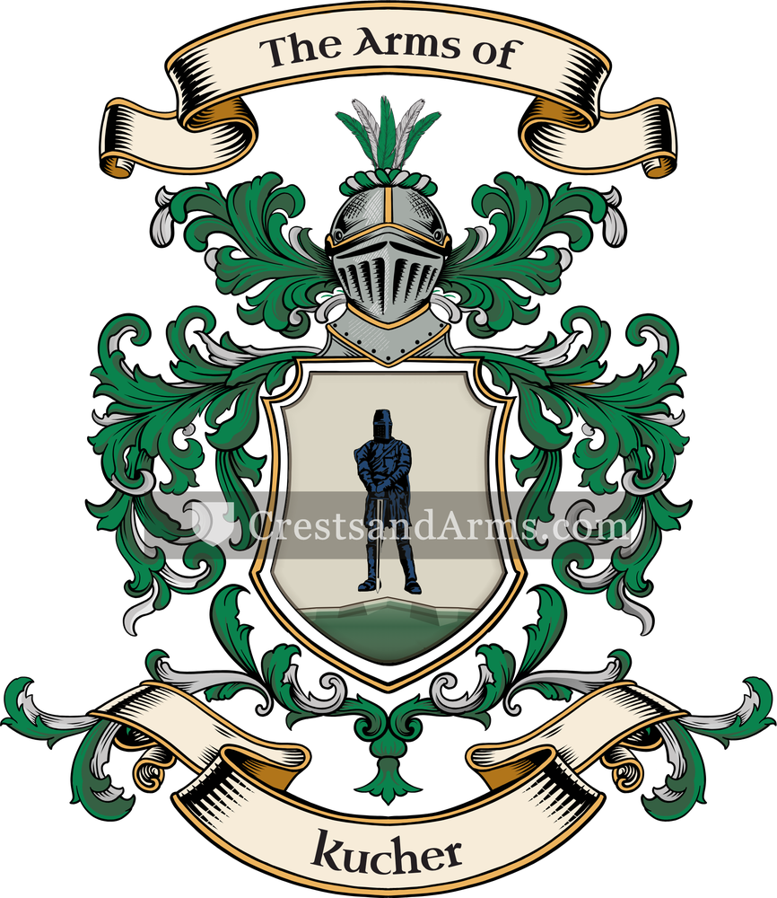 The Kucher coat of arms, drawn from the recorded blazon