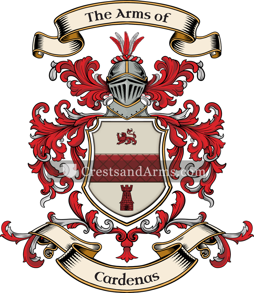 The Cardenas coat of arms, drawn from the recorded blazon