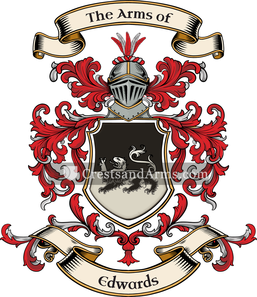 The Edwards coat of arms, drawn from the recorded blazon