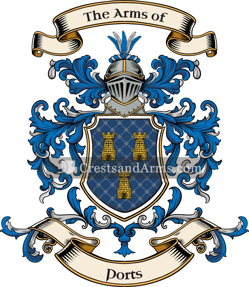 The Ports coat of arms, drawn from the recorded blazon