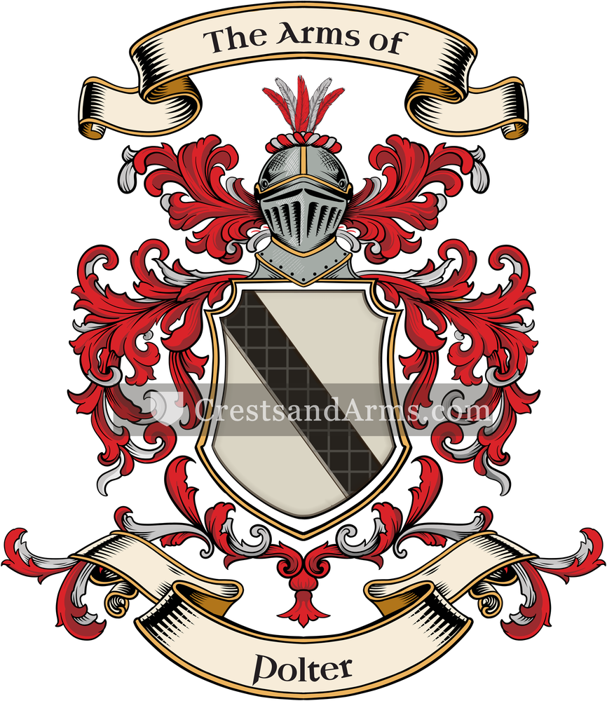 The Polter coat of arms, drawn from the recorded blazon