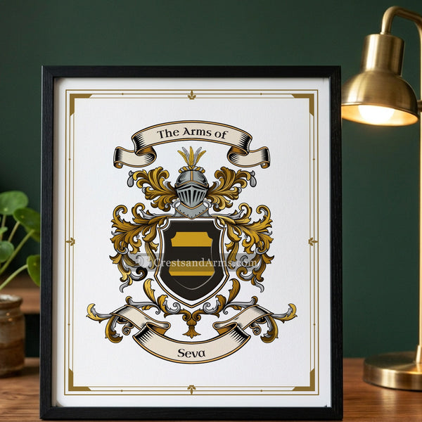 The Seva arms on the framed, black wood