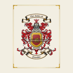 With gold border