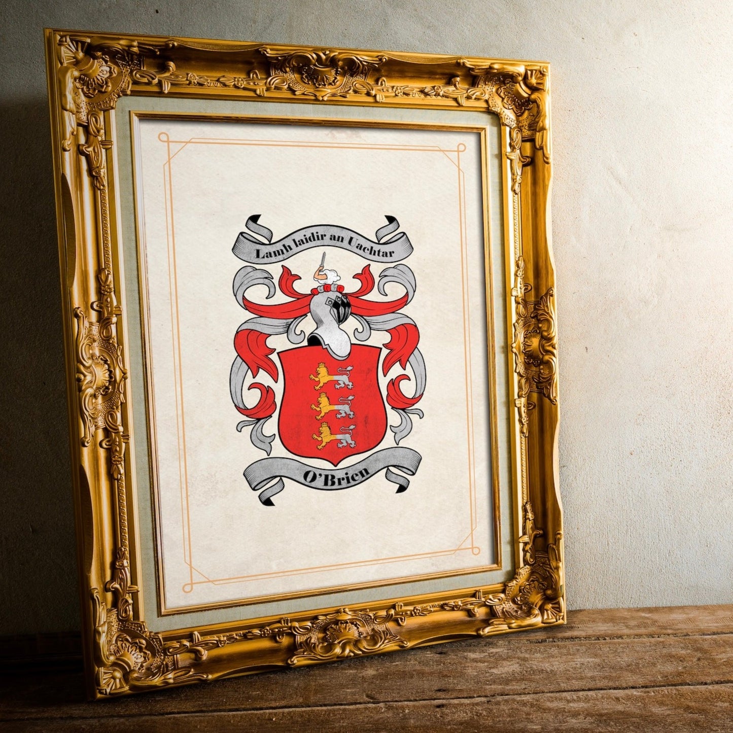 Research + Family Crest Print (Framed - Black wood)